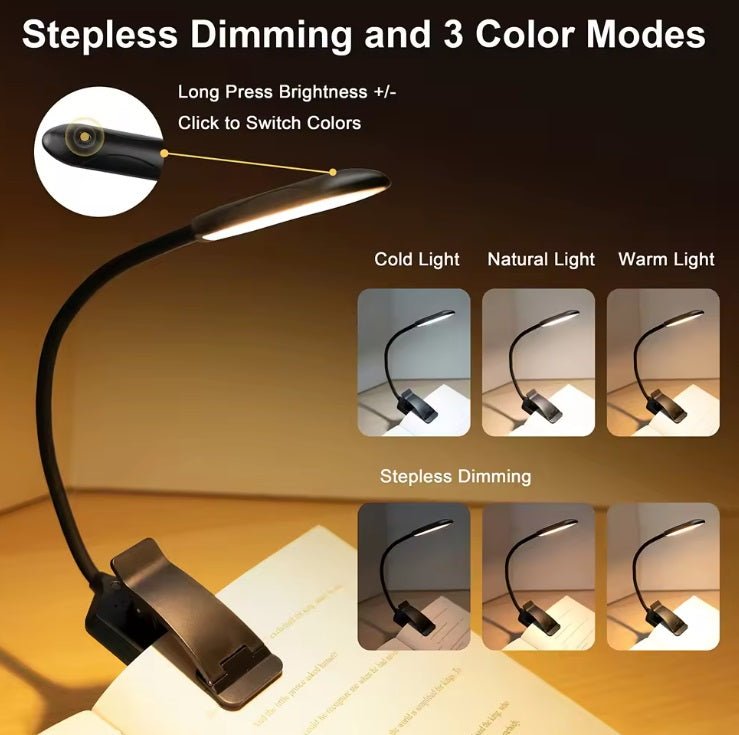 Amber Clip - On Reading Light - Reduce blue light before sleep - GroundedKiwi.nz anti bluelightbluebluelight