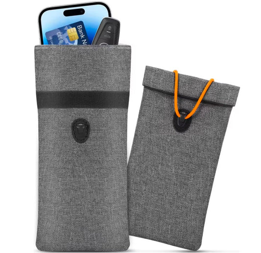 Faraday Phone pouch - Black or Grey - RFID GPS FOB Signal Blocking - GroundedKiwi.nz bagblockingclutch
