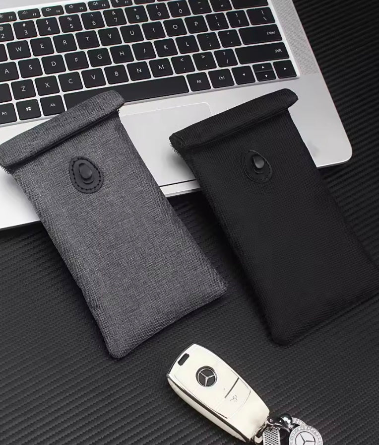 Faraday Phone pouch - Black or Grey - RFID GPS FOB Signal Blocking - GroundedKiwi.nz bagblockingclutch