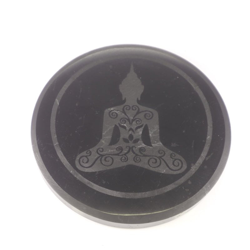 Shungite Glass Stand / Coaster - Budda Engraved - GroundedKiwi.nzHome & Garden Home & Garden5ganit radiationcoaster