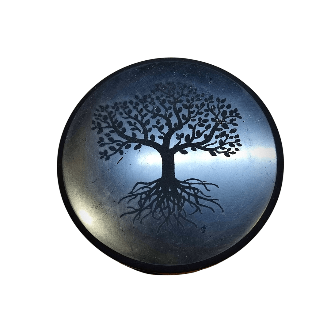 Shungite Glass Stand / Coaster - Tree Of Life Engraved - GroundedKiwi.nzHome & Garden Home & Garden5ganit radiationcoaster