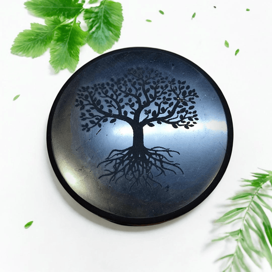 Shungite Glass Stand / Coaster - Tree Of Life Engraved - GroundedKiwi.nzHome & Garden Home & Garden5ganit radiationcoaster