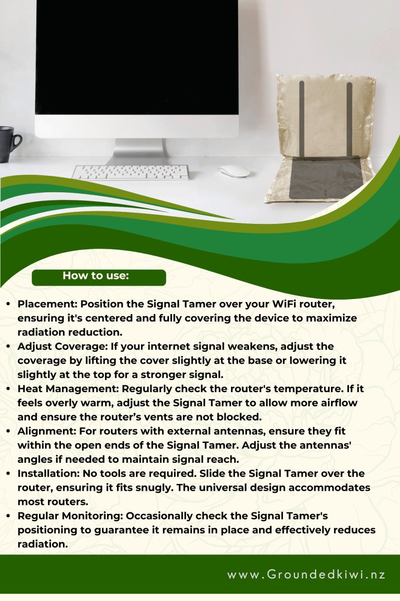 Universal WiFi Router Signal Tamer - Effectively Reduces Radiation and EMF Emissions - WiFi Cover - GroundedKiwi.nzWifi Router Signal Tamer Wifi Router Signal Tamerbagblockingcover