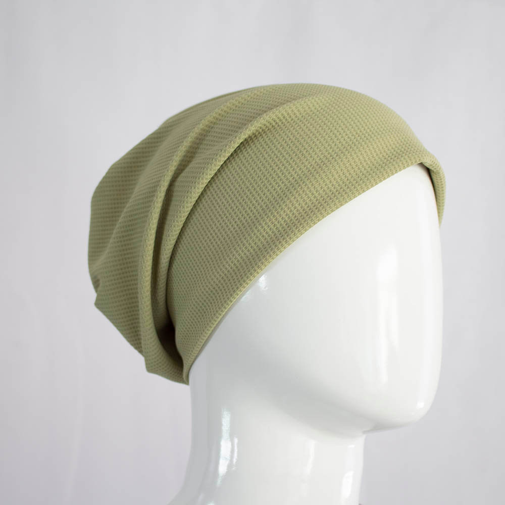 EMF Protecting Adults Beanie - Radiation blocking silver lined slouchy beanie - UNISEX - Light green - GroundedKiwi.nzhat hat5ganit radiationbeanie